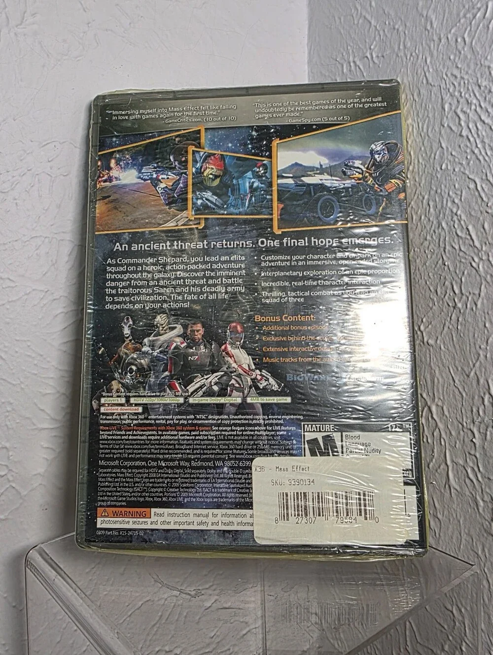 Mass Effect Xbox 360 Platinum Hits Video Game Complete CIB 2 Disc W/ Bonus DLC
